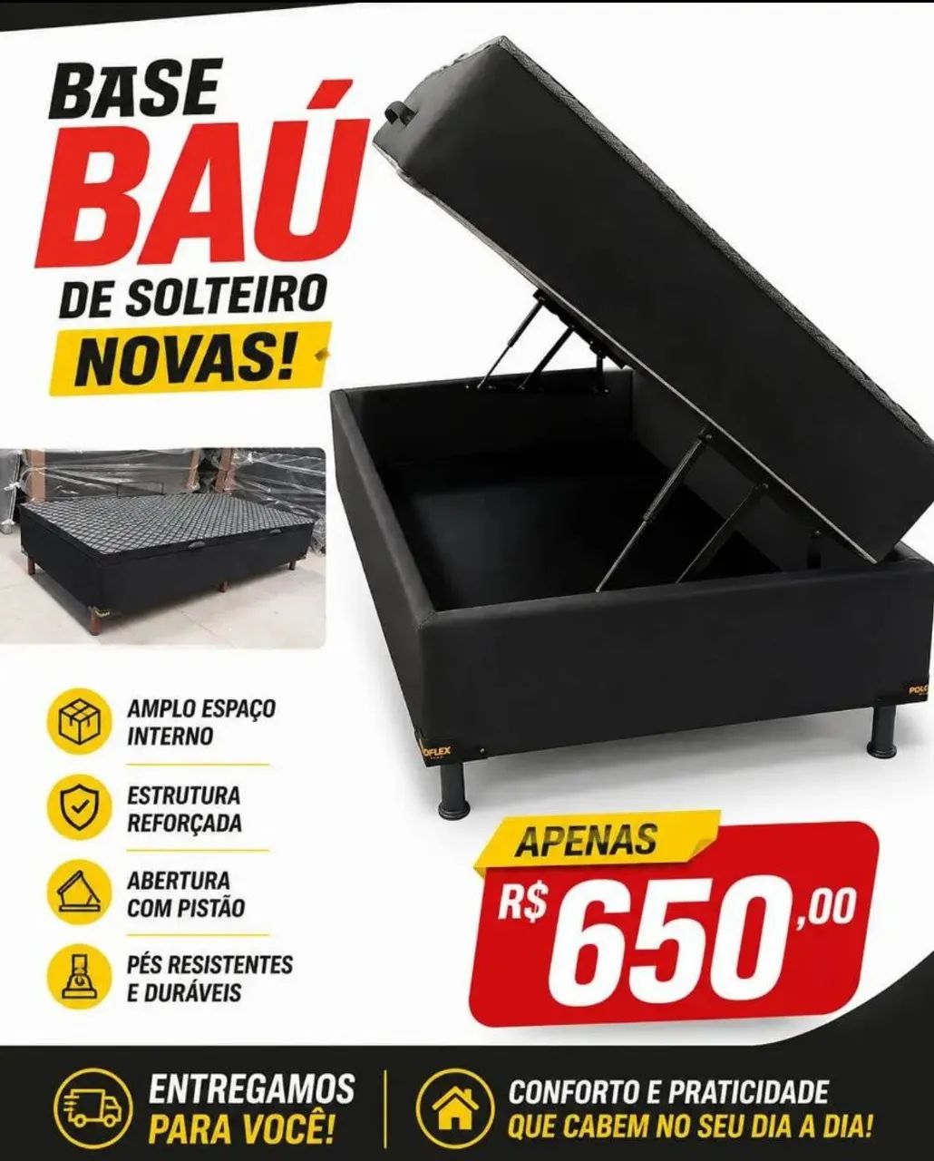 Base baú solteiro top, menor preço de moc