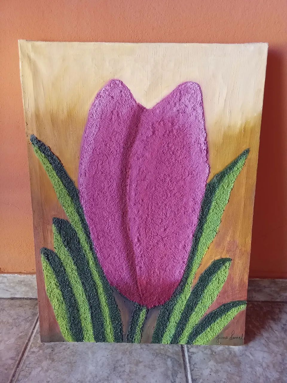 Quadro de Flor 60x44 pintado a mão 