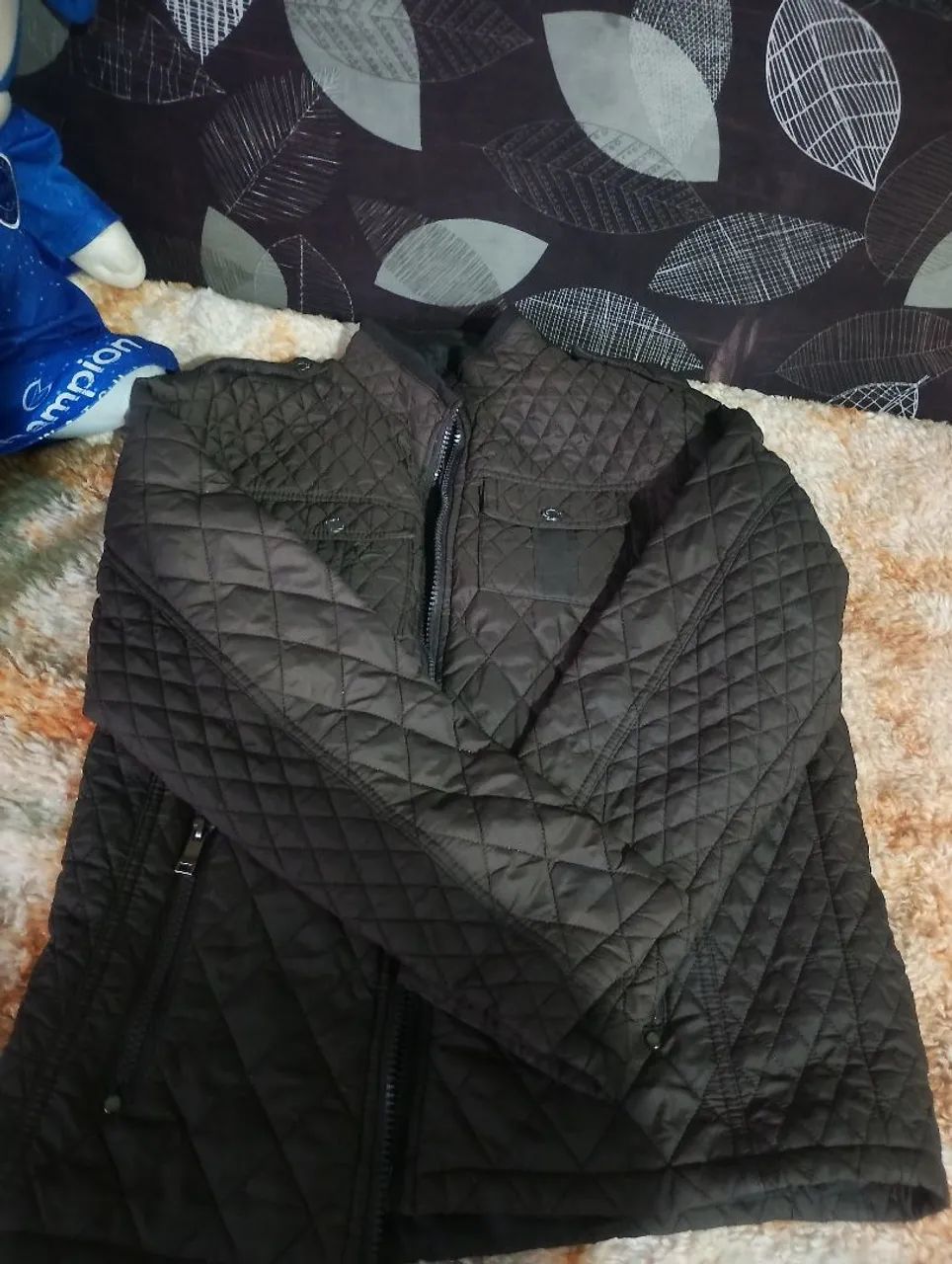 Jaqueta de couro almofada masculina m - Foto 2