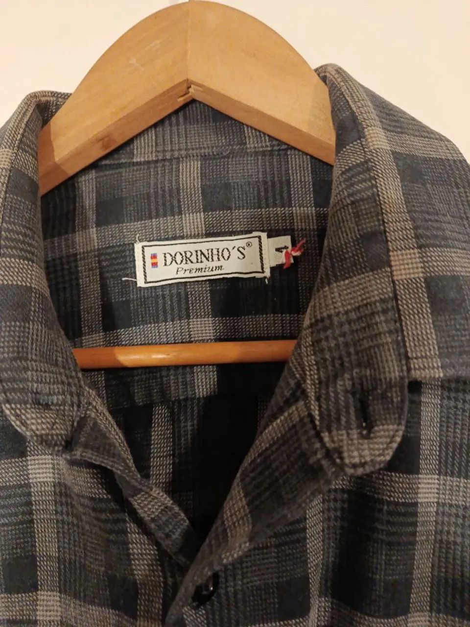Camisa xadrez flanelada cinza 40 - Foto 3