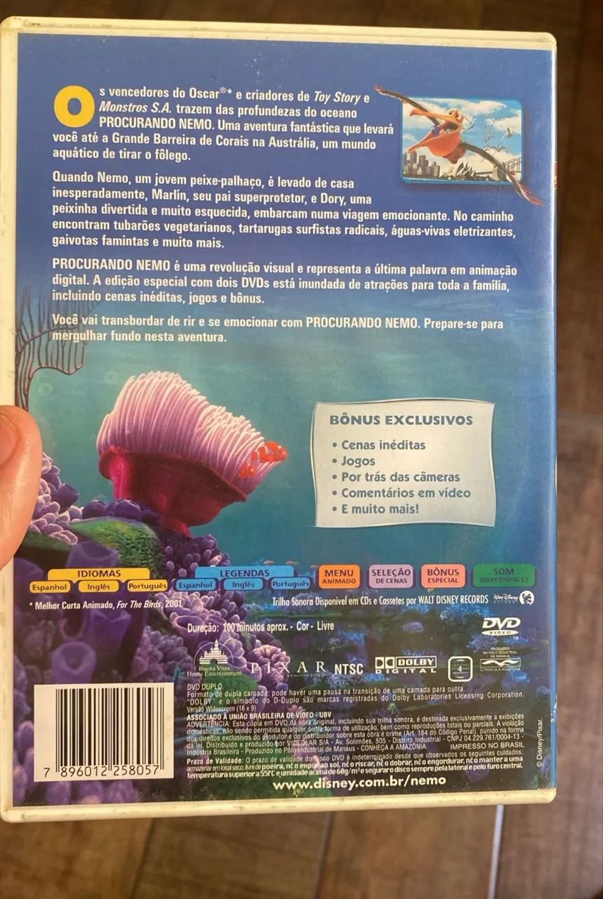 Procurando Nemo DVD Duplo Original com Encarte Disney Pixar - Foto 2