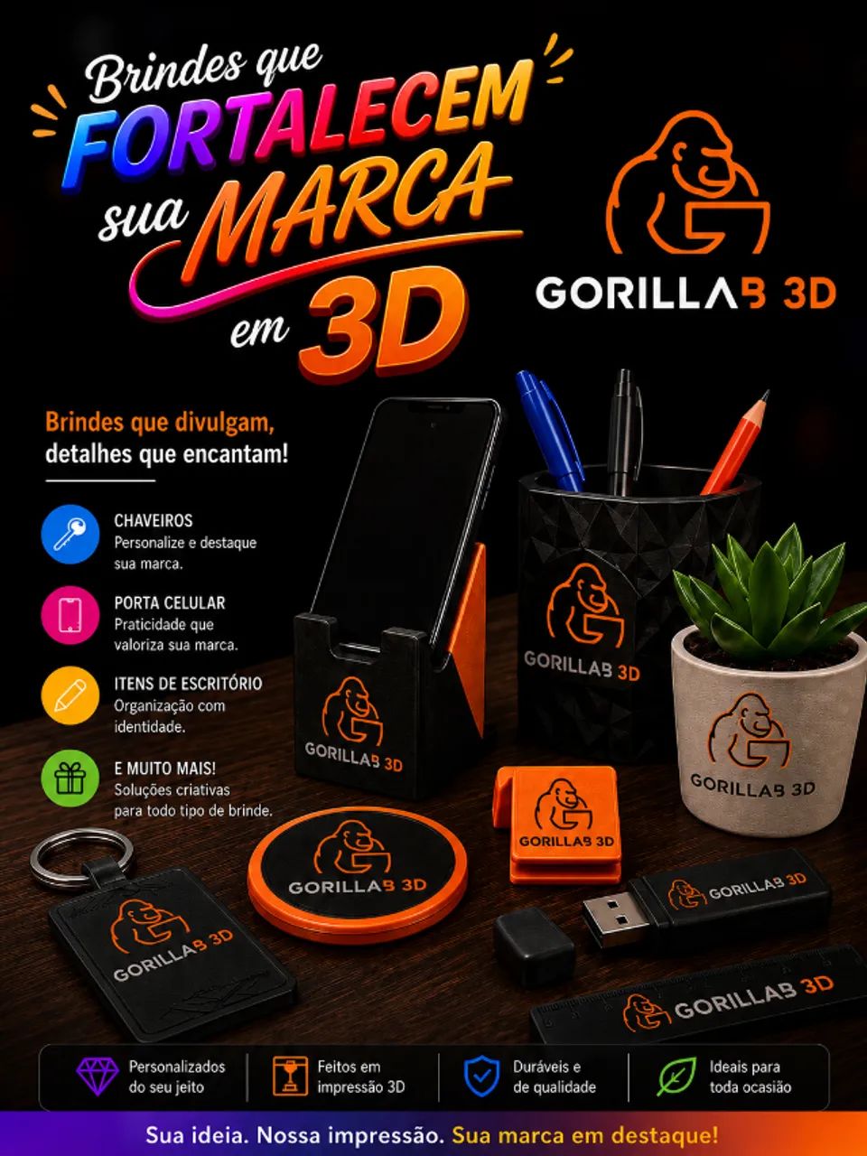 Chaveiros Personalizados com Logo, Nome ou Arte - Foto 2
