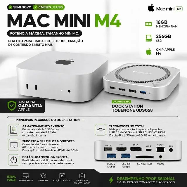 Mac Mini M4 16gb RAM 6 meses de uso 
