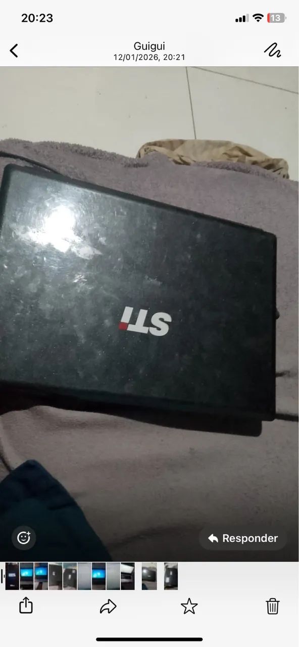 Notebook funcionando de DR2 160 de HD
