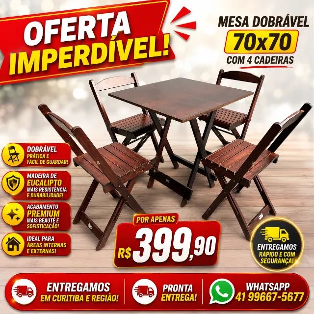 mesa dobravel  varios tamanhos e modelos