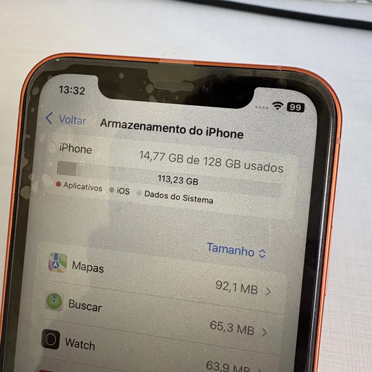 iphone xr 128gb estilo 17 pro laranja  - Foto 5