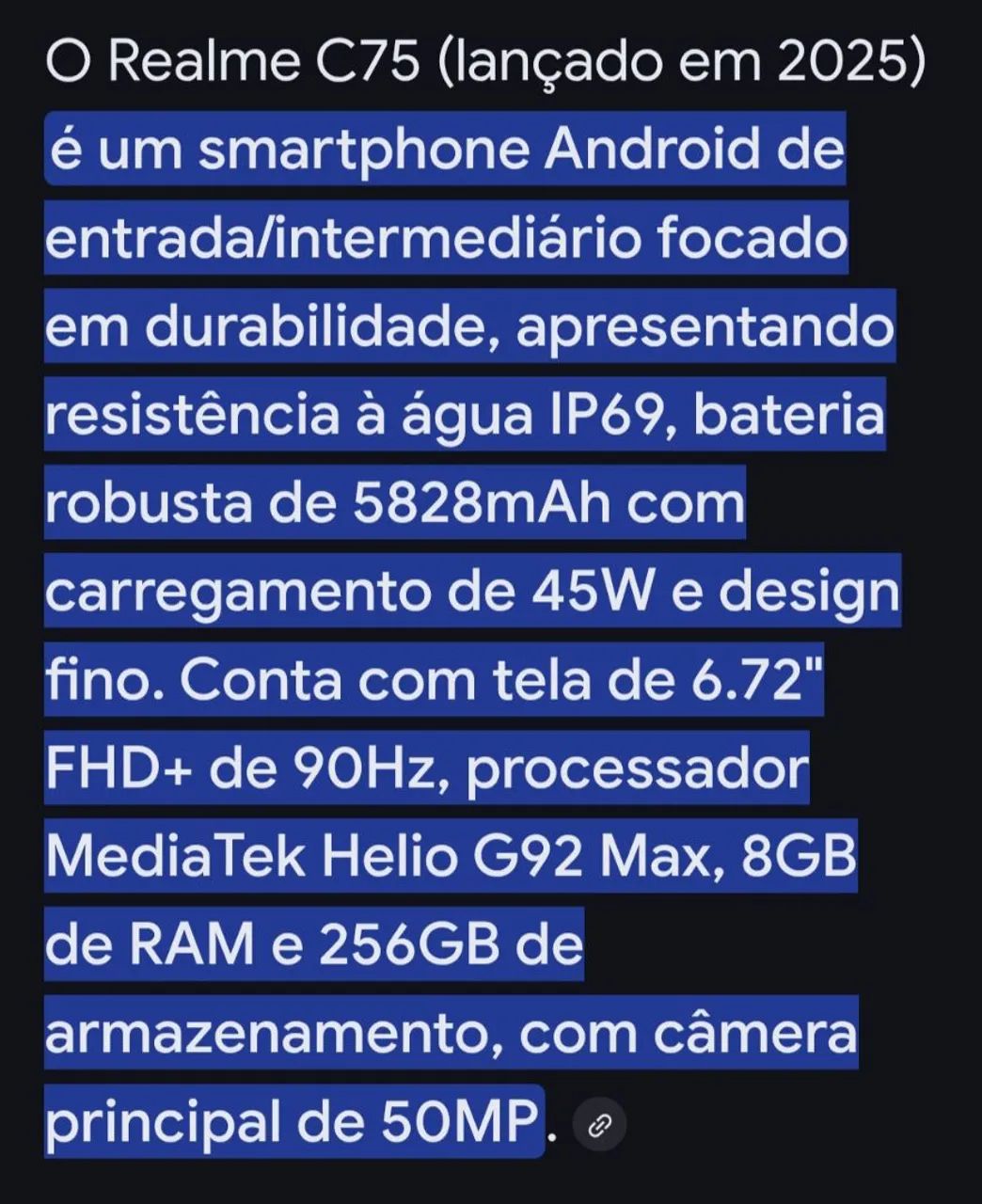 Celular realme C75 a prova dágua e queda. - Foto 4