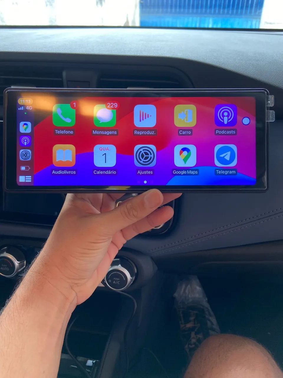 Multimídia portátil 10,26 polegadas, Android auto/carplay sem fio + câmera de ré - Foto 3