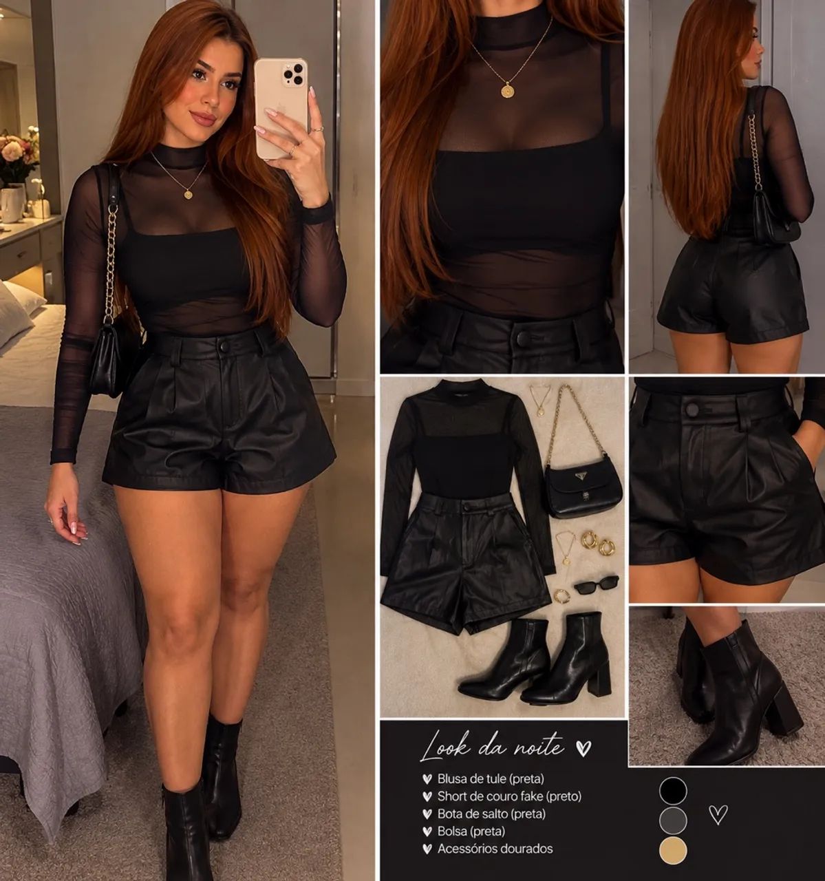 Short couro fake