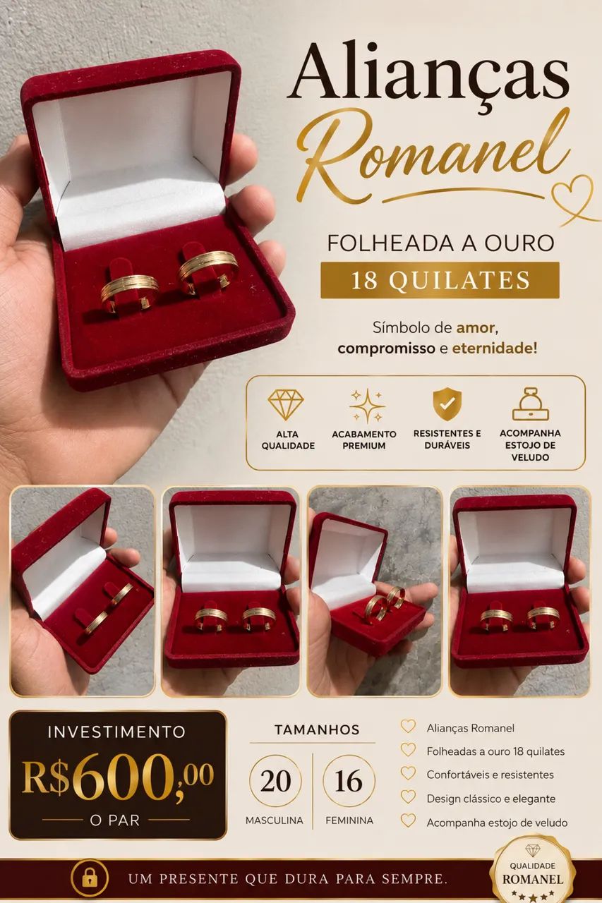 Alianças folhadas a ouro 