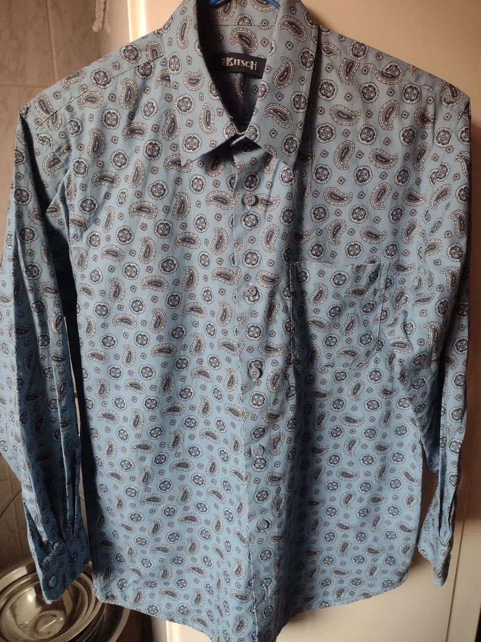 Camisa estampada de mangas compridas Kitsch  tamanho 16 - Foto 2