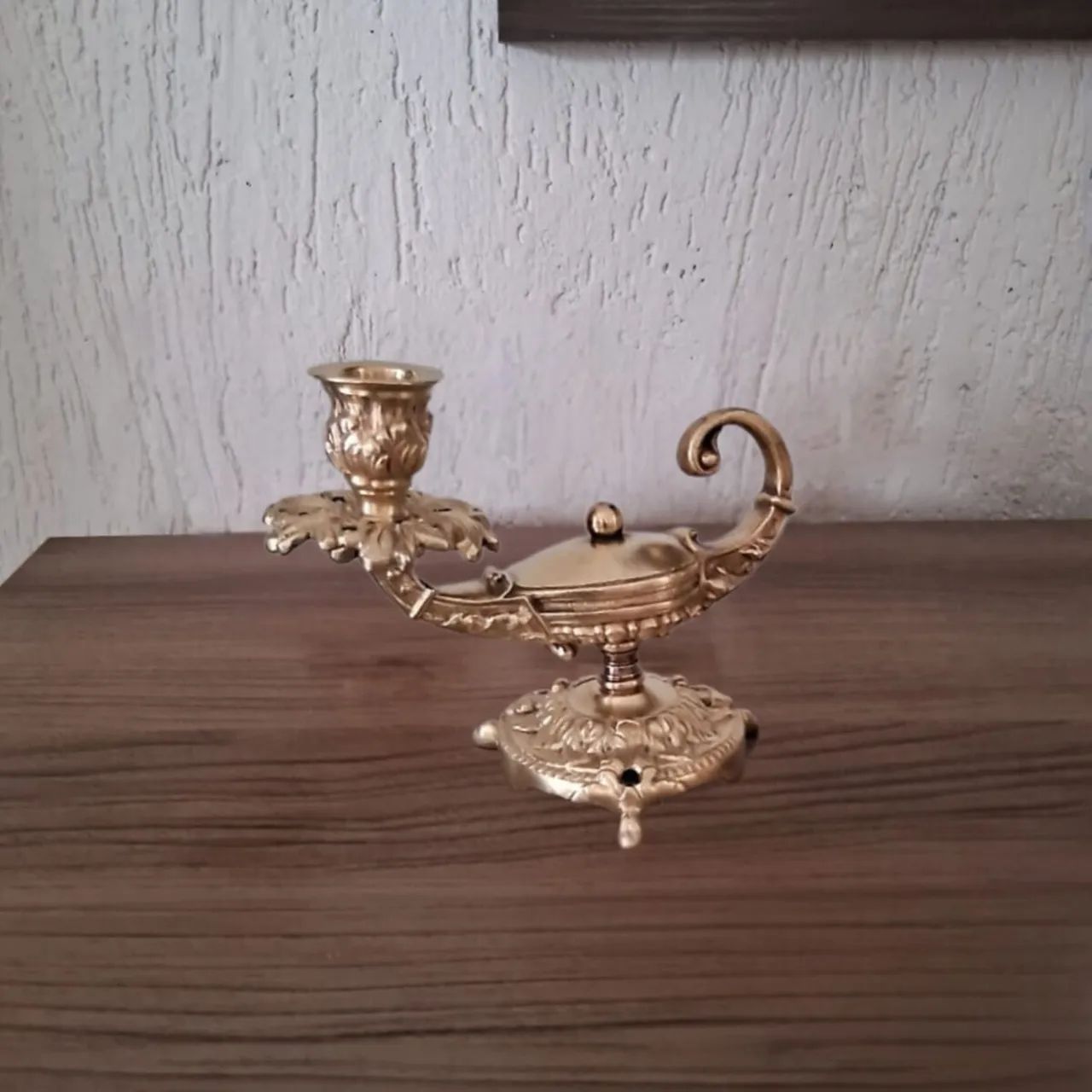 Castiçal palmario em bronze - Foto 3