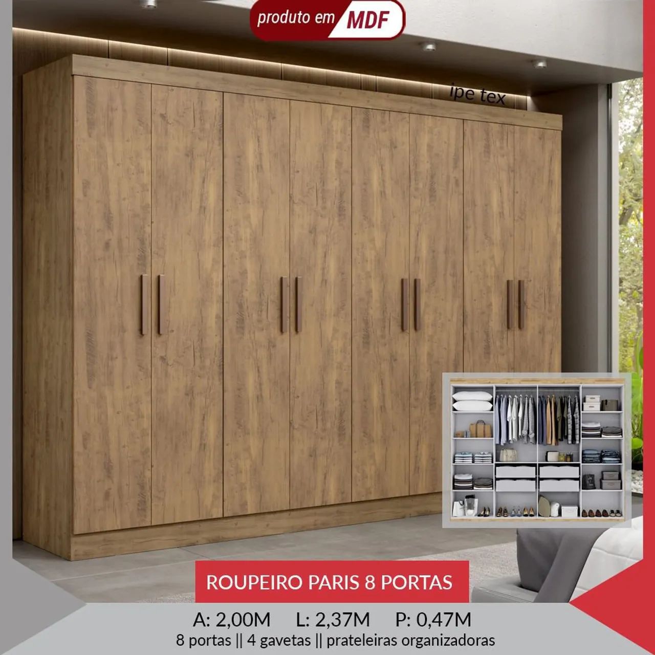 Roupeiro Paris 8 portas  - Foto 2