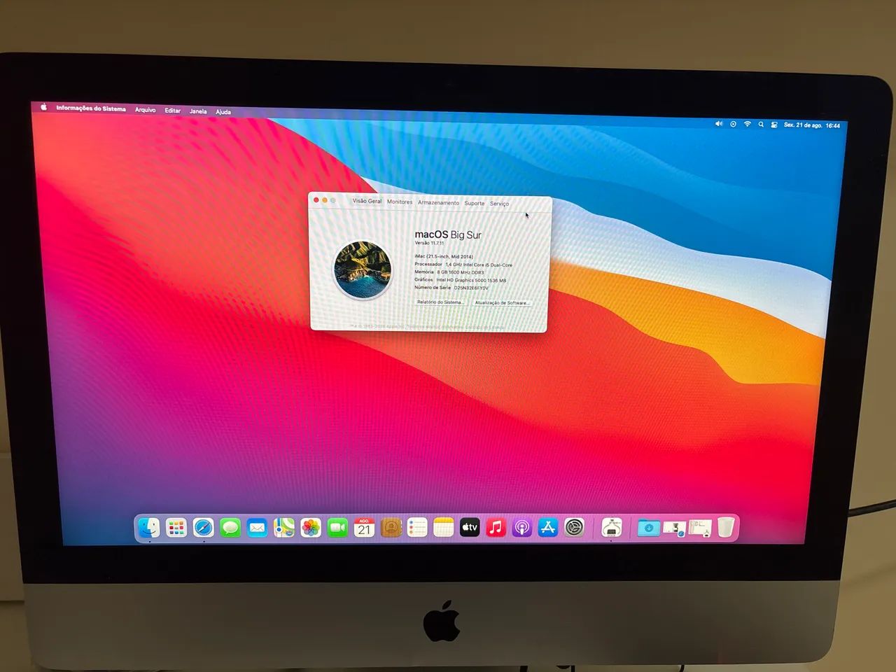 iMac 21.5" 2015 i5-5575 2.80GHz 8GB RAM 500 GB SSD MacOS Big Sur - Foto 5