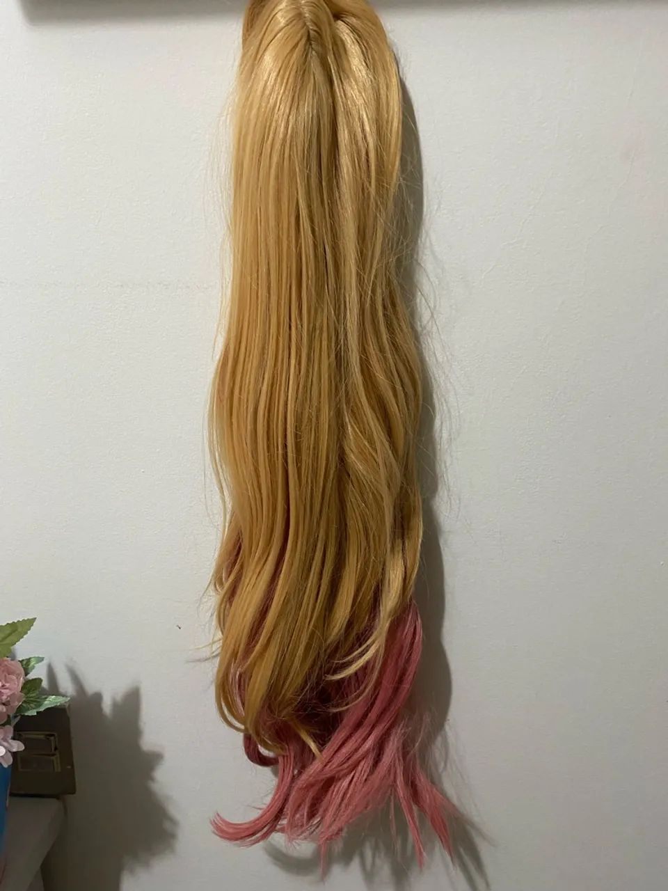 Peruca loira com pontas rosas para cosplay  - Foto 3
