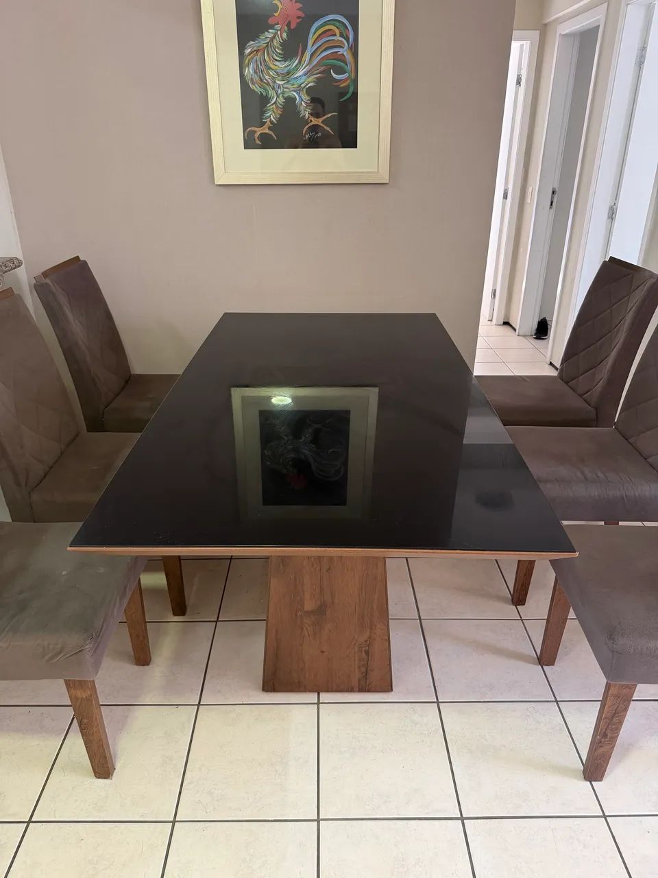 Conjunto de mesa de jantar com 6 cadeiras