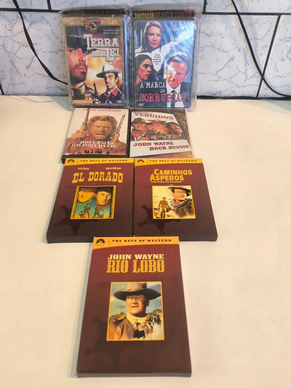 Lote 7 DVDs Clássicos de Faroeste / Western (John Wayne, Clint Eastwood e mais)