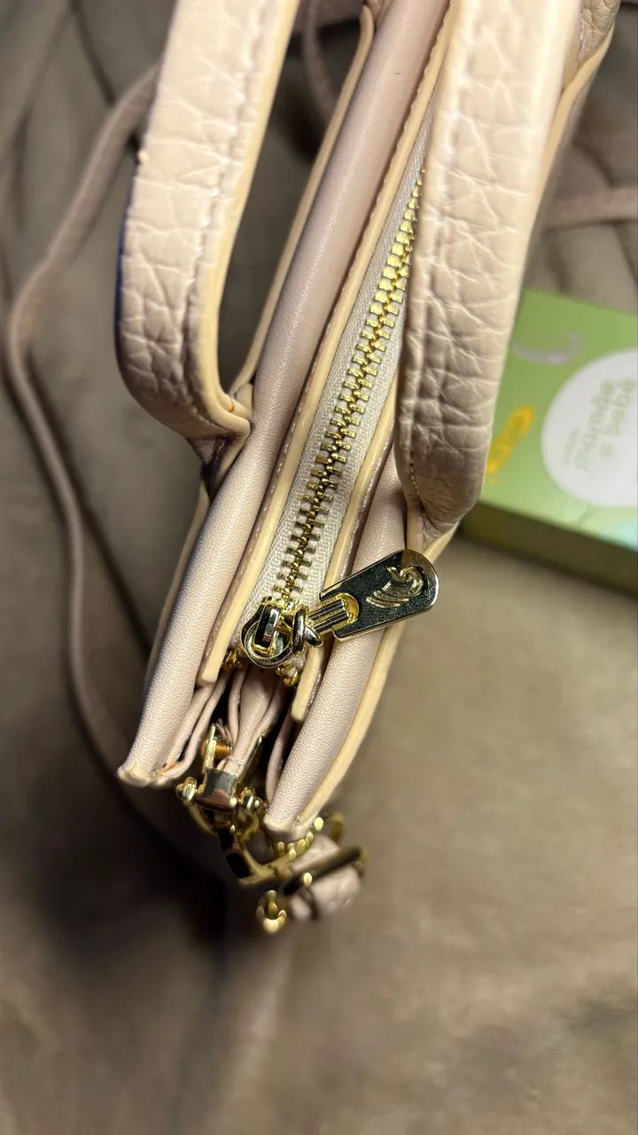 Bolsa carteira branca - Pavão de ouro 