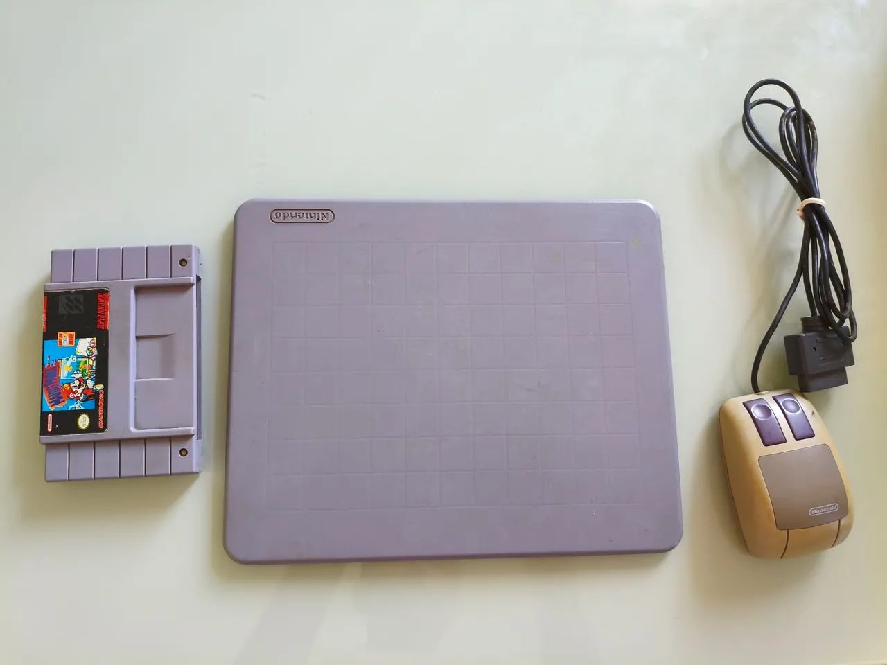 Mario Paint Super Nintendo Mouse e Mouse pad original usado