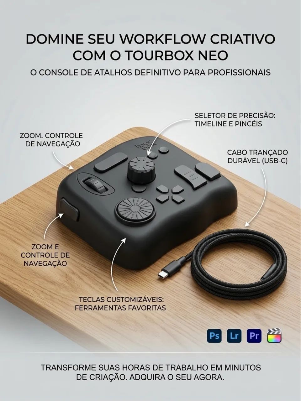 TourBox Neo - Controle Profissional para Edição - Periféricos e