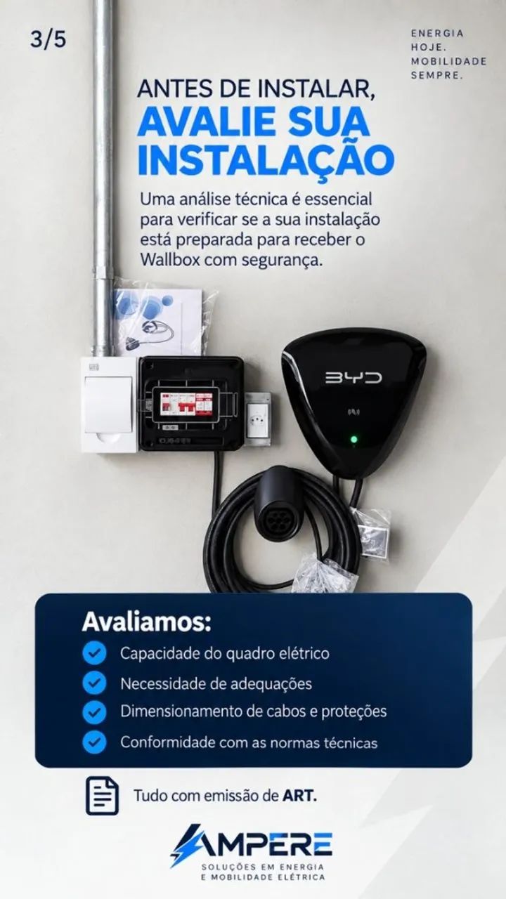 Instalação de Wallbox para Carro Elétrico | Engenharia, Segurança e ART - Foto 3