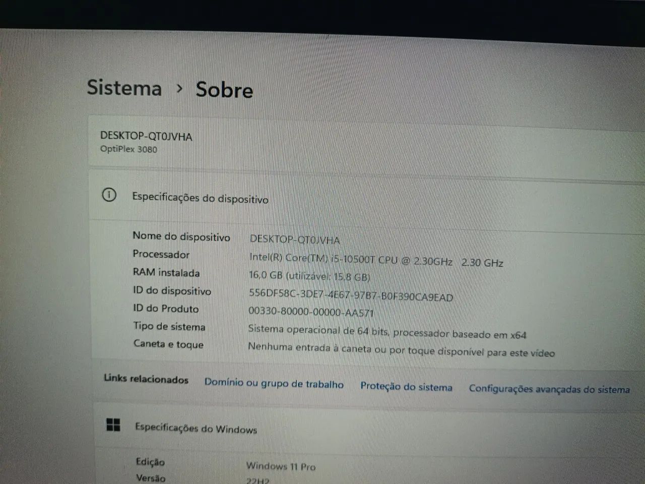 Vendo computador Dell, CPU 3080 i5, 16GB, SSD 960GB, Monitor dell 21/22" polegadas  - Foto 4