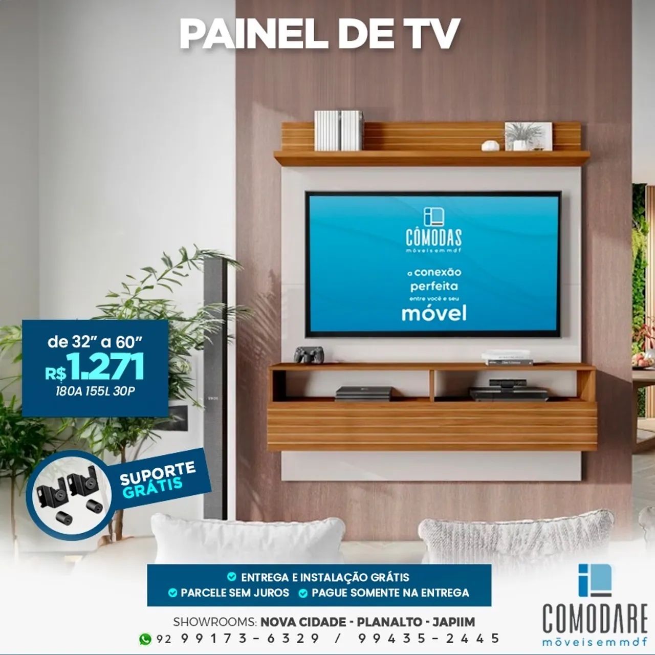 Painel de TV 32 a 60 Polegadas R$ 1.271