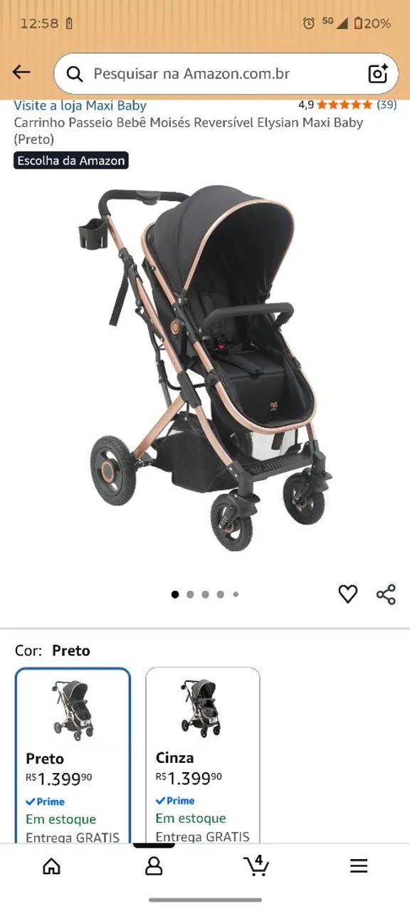 Carrinho de Bebê Elysian Maxi Baby - Foto 5