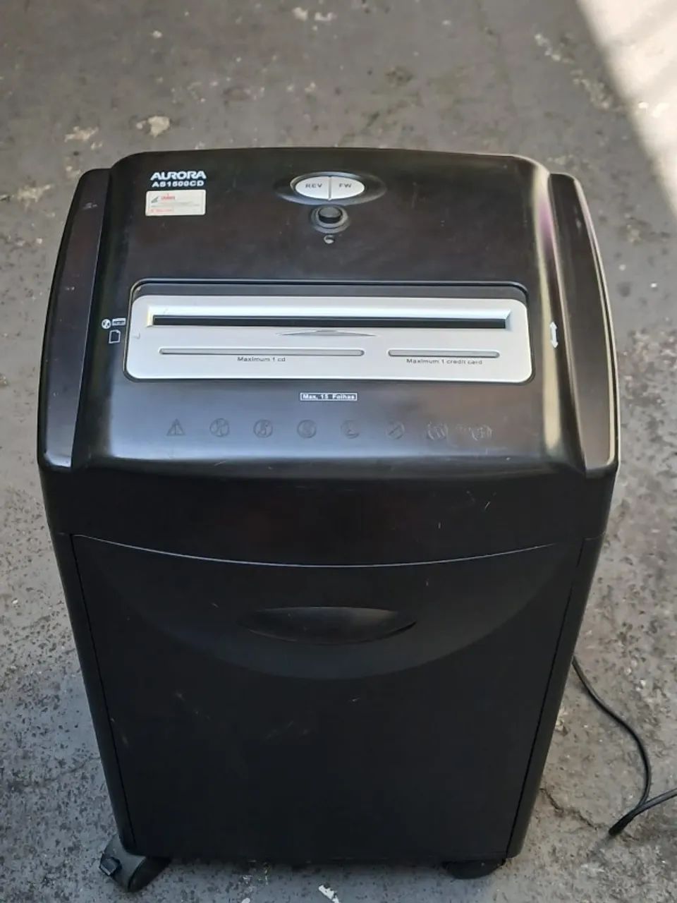 Fragmentadora Aurora AS 1500 CD 110V Funcionando