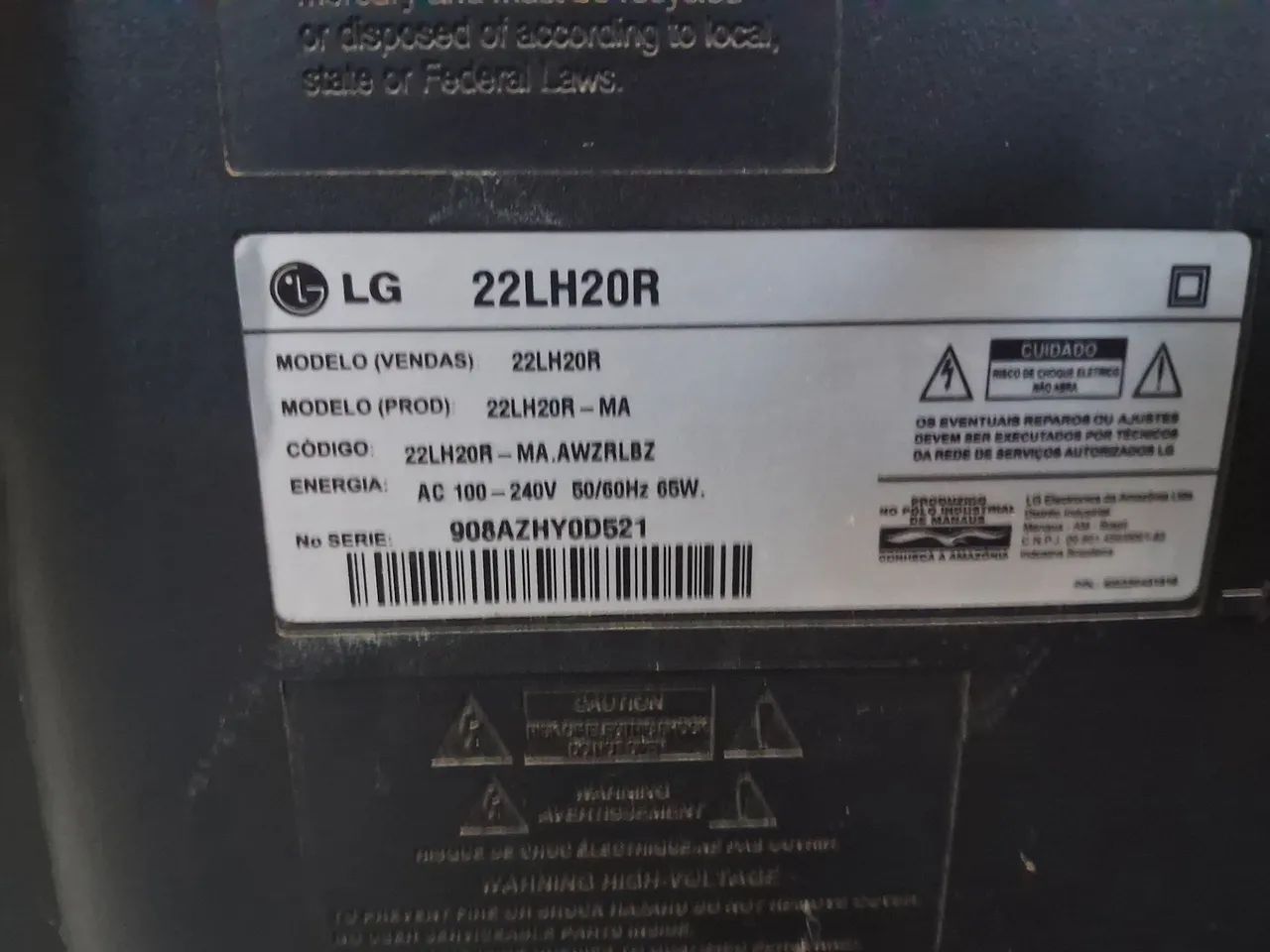 Vendo TV 22 polegadas funcionando perfeitamente por 120 reais entrego  - Foto 3