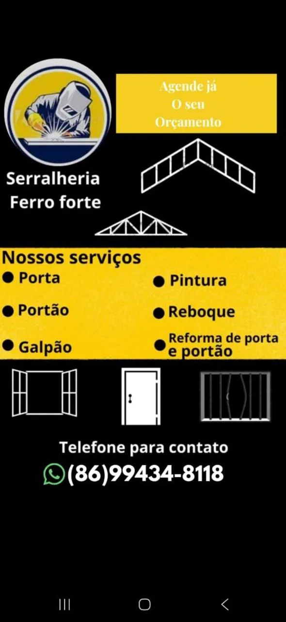 Serviços metalúrgicos e serralharia 