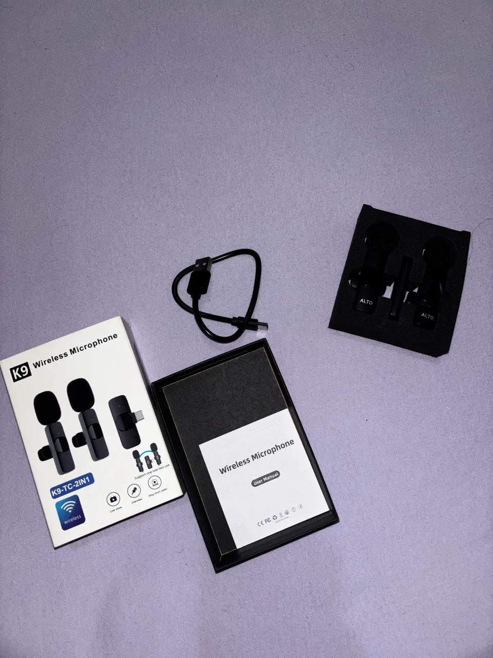 Microfone sem fio duplo lapela 
