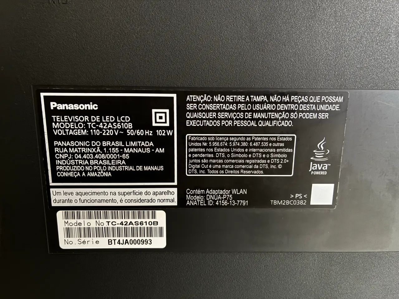 TV Panasonic 42 LED (TC-42AS610B)