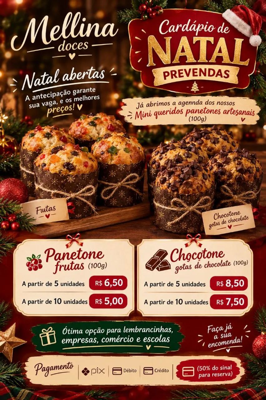 Mini panetones e chocotones 