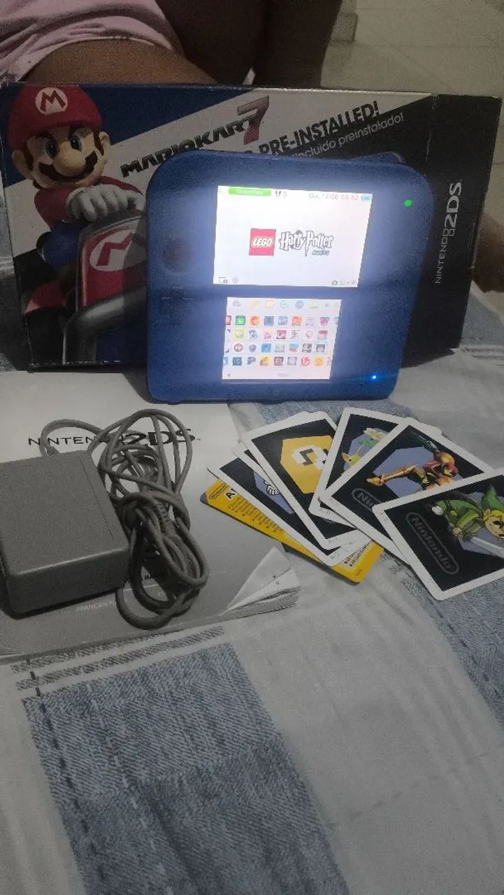 Nintendo 2ds d3sbl0k34do com caixa serial batendo