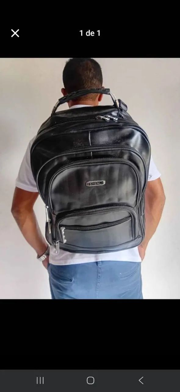 Mochila couro sintético 