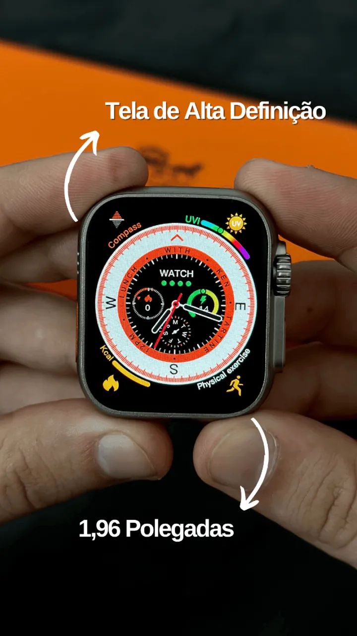 Relógio Smartwatch Microwear Ultra W69 Mini 45mm Premium Feminino Infantil Unissex Ips - Foto 5
