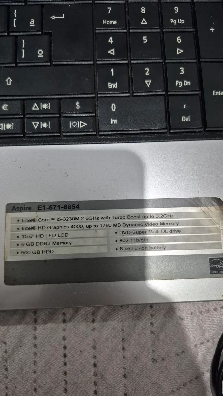 Notebook Acer i5, problema no teclado - Foto 3