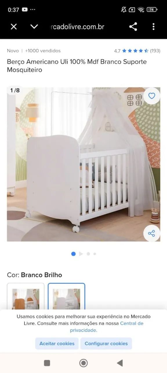 Berço branco em MDF - Foto 3