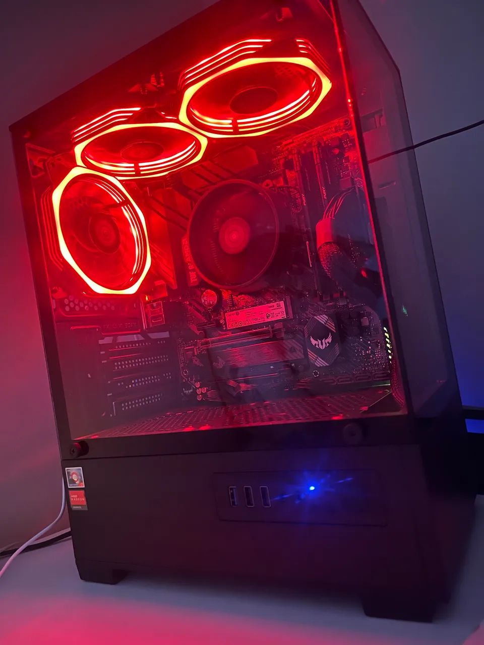 Gabinete + Fans Risemode Aura +  Controladora