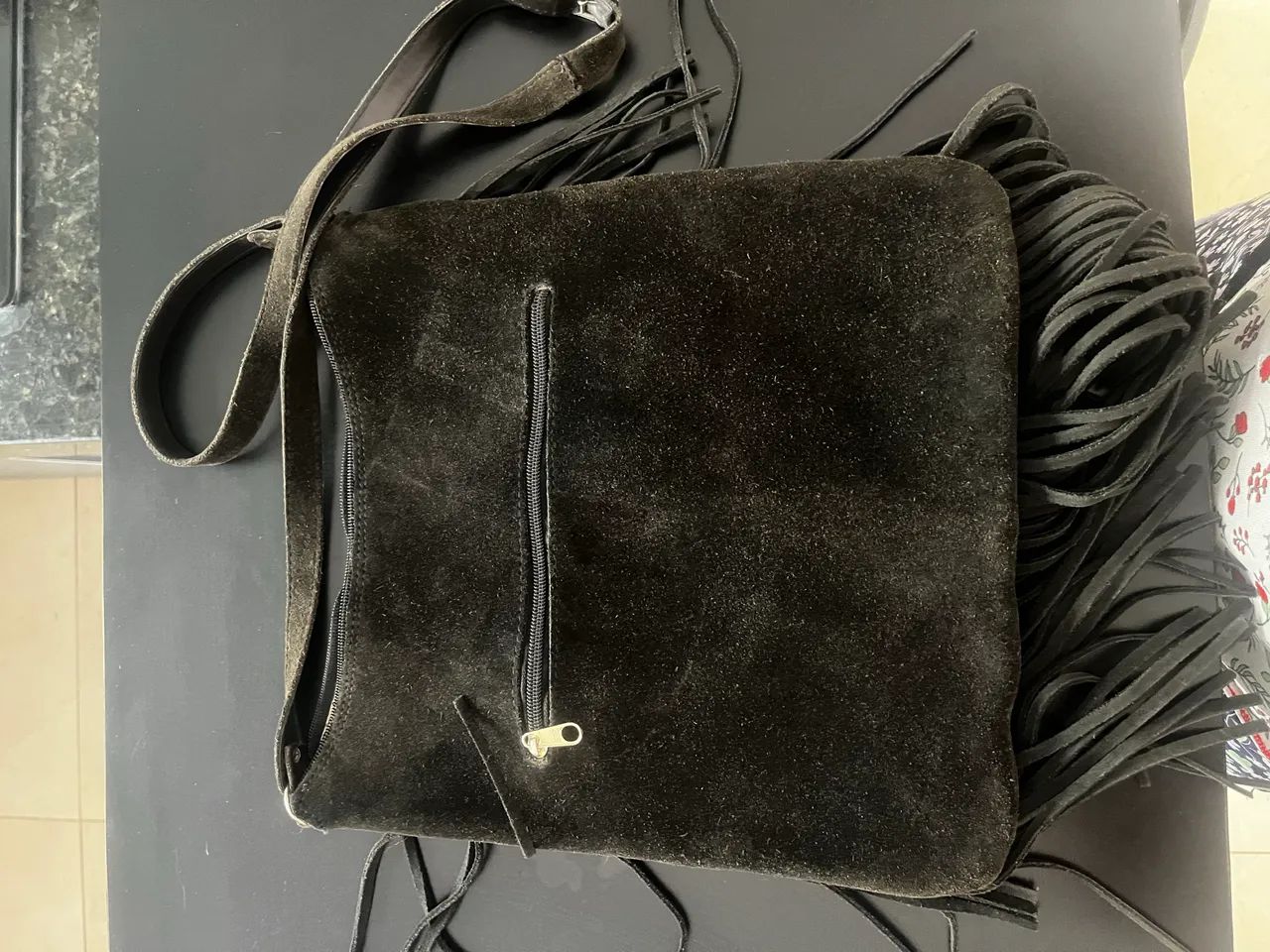 Bolsa de franjas couro 