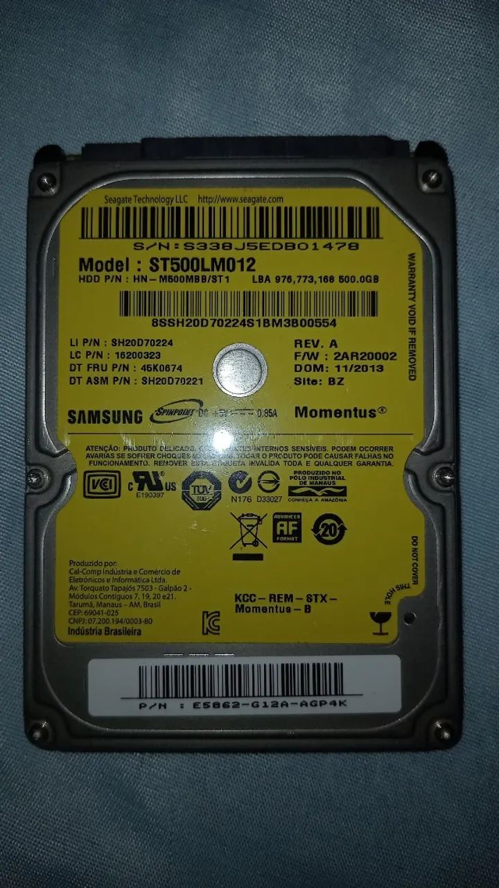 HD 500GB Seagate/Samsung - Momentus - Foto 2