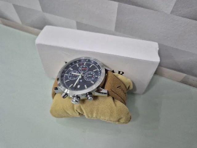 Relógio de pulso Poedagar 932 Silver Blue com pulseira em couro ecológico - Foto 4