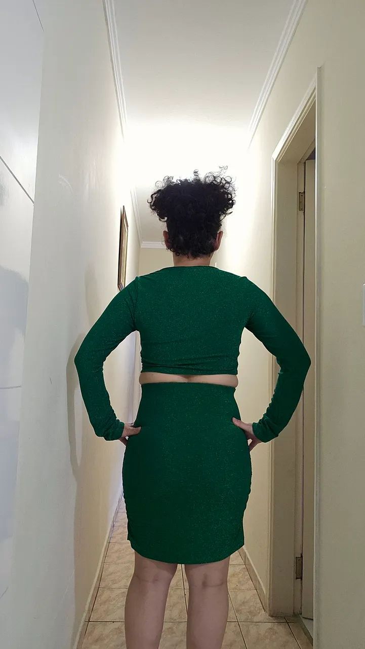 Conjunto justo Dimy verde lurex - Foto 2