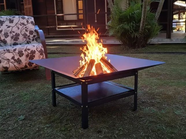 Lareira 80cm p/ Jardim Fogueira Externa Portatil a Lenha - Foto 2