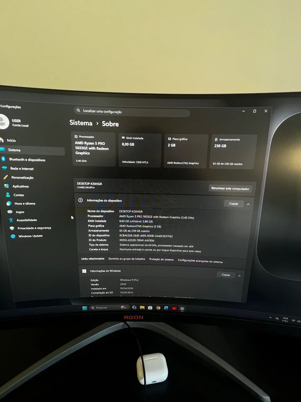 Mini pc Ryzen 5 pro com nota - Foto 3