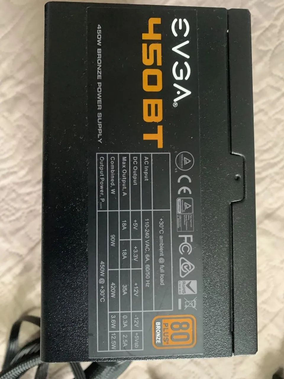 Fonte para pc EVGA 450BT 80 PLUS 450watts,  Excelente estado! - Foto 2