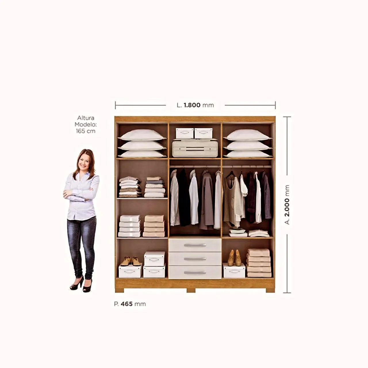 Guarda Roupa Casal com Espelho - Foto 4