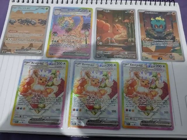 Kit cartas Pokémon (Vulpix, Durant, Eevee, Marshadow e Exeggutor)