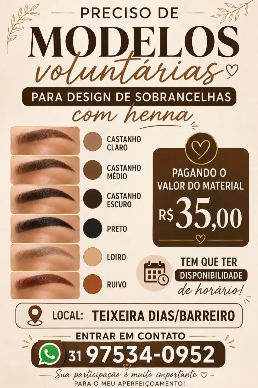 Design de Sobrancelhas com henna e sem - Foto 4